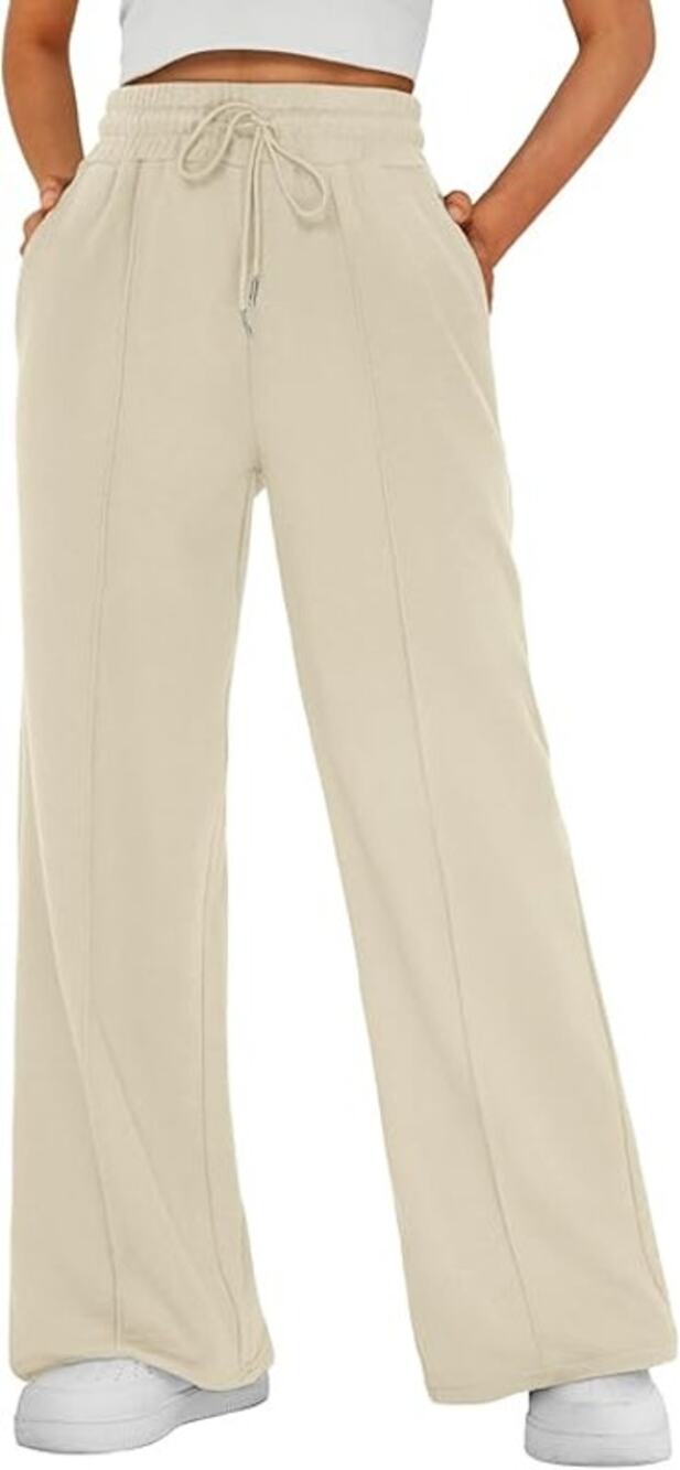 NWT ~ Women's Casual Tan Flare Leg Pockets Knit Drawstring Pull On Pants ~ MED.